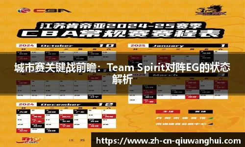 城市赛关键战前瞻：Team Spirit对阵EG的状态解析